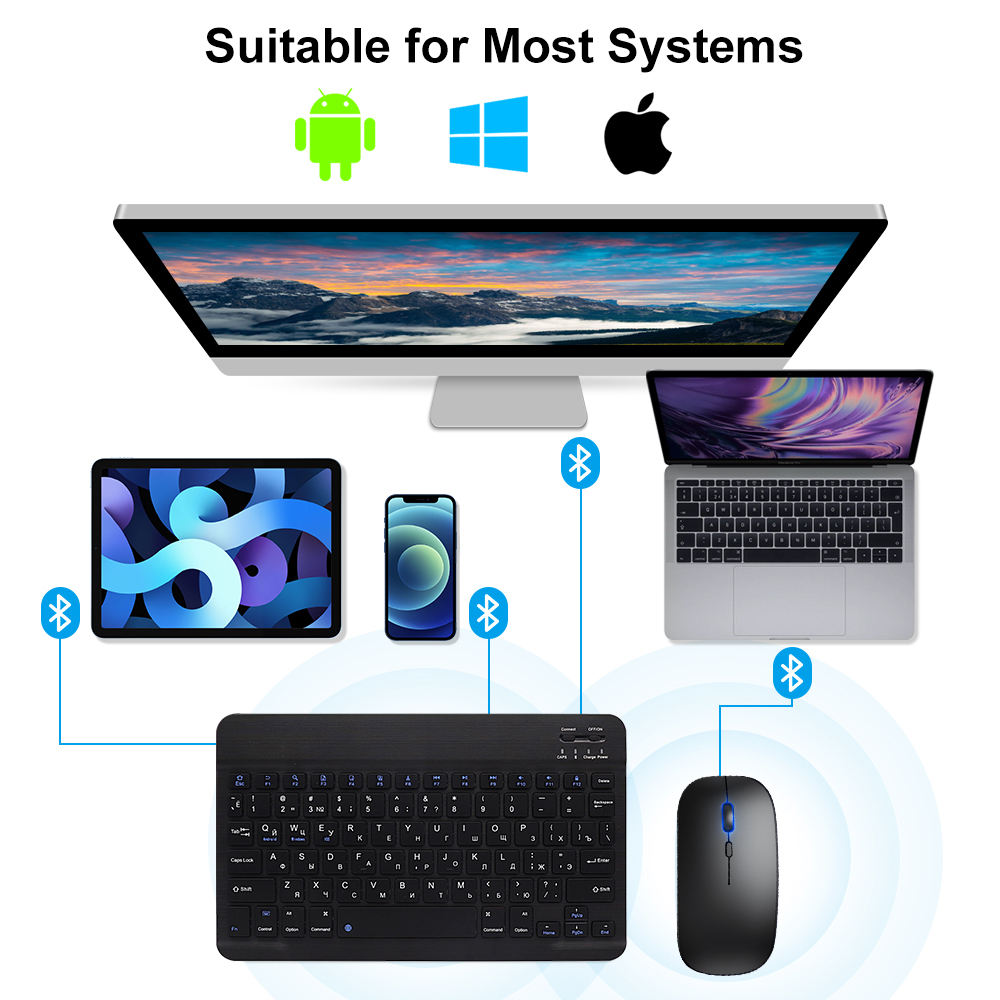 Bluetooth Keyboard and Mouse F - Android Tablet Gaming Accessories review and price
