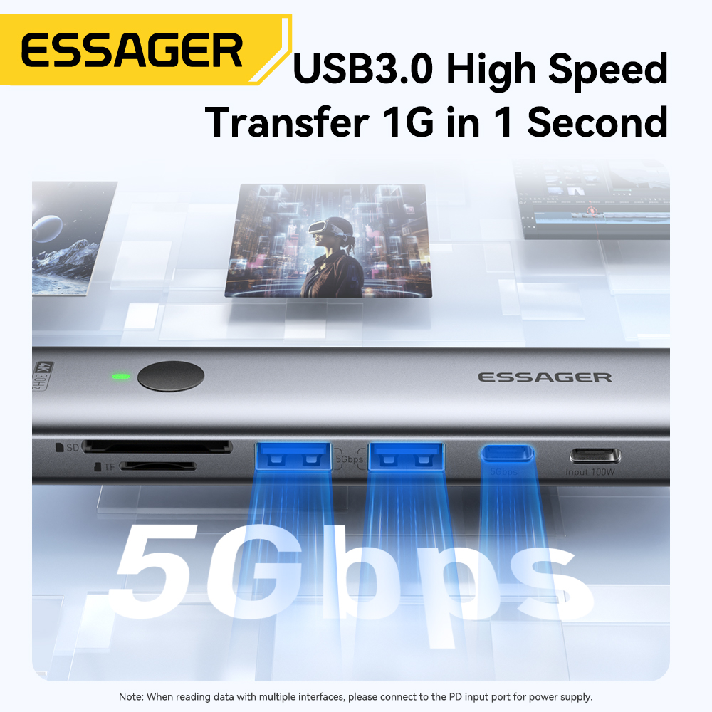 Essager USB C HUB 4K 7-in-1 Ty - Usb Hub Type C review and price