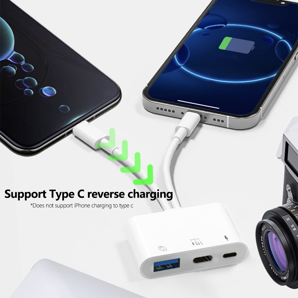 2 in 1 Lightning Type C to USB - Wired Earphone Lightning review and price